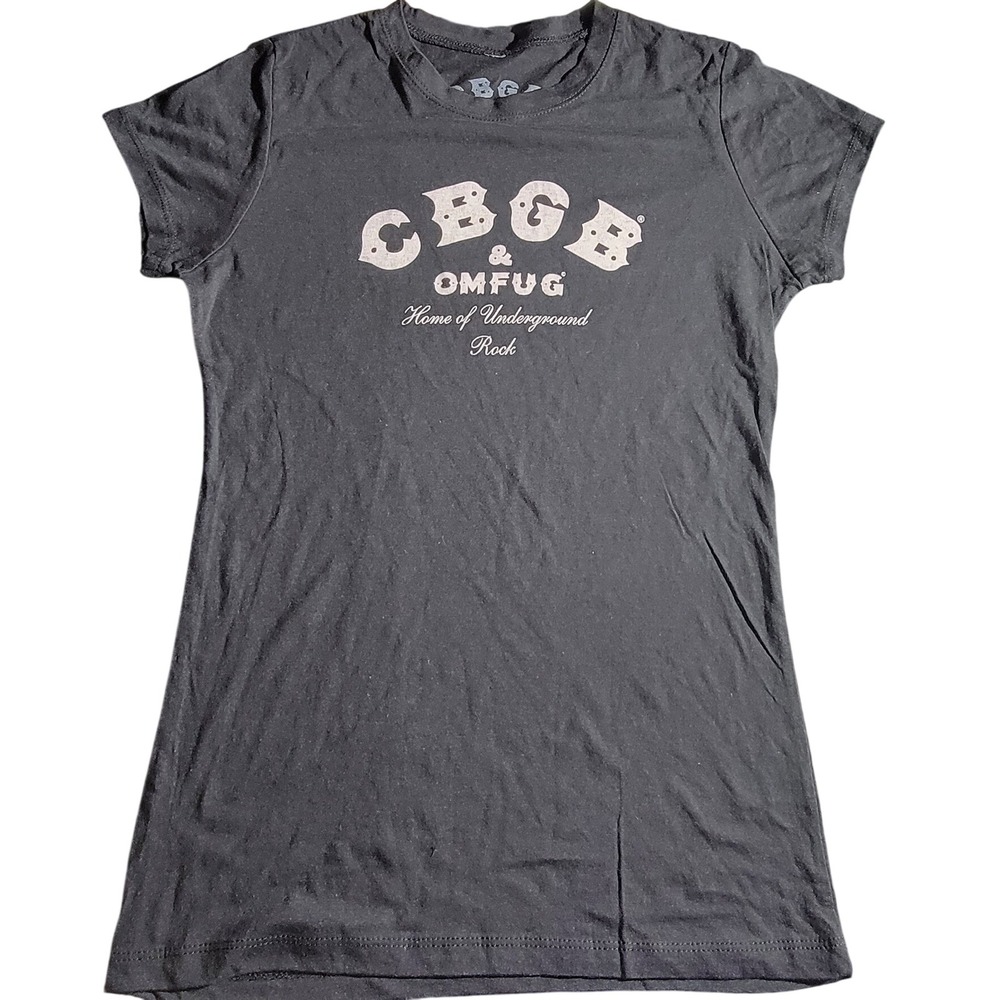 CBGB OMFUG Home of Underground Rock Graphic T-Shirt Black Medium Slim Fit